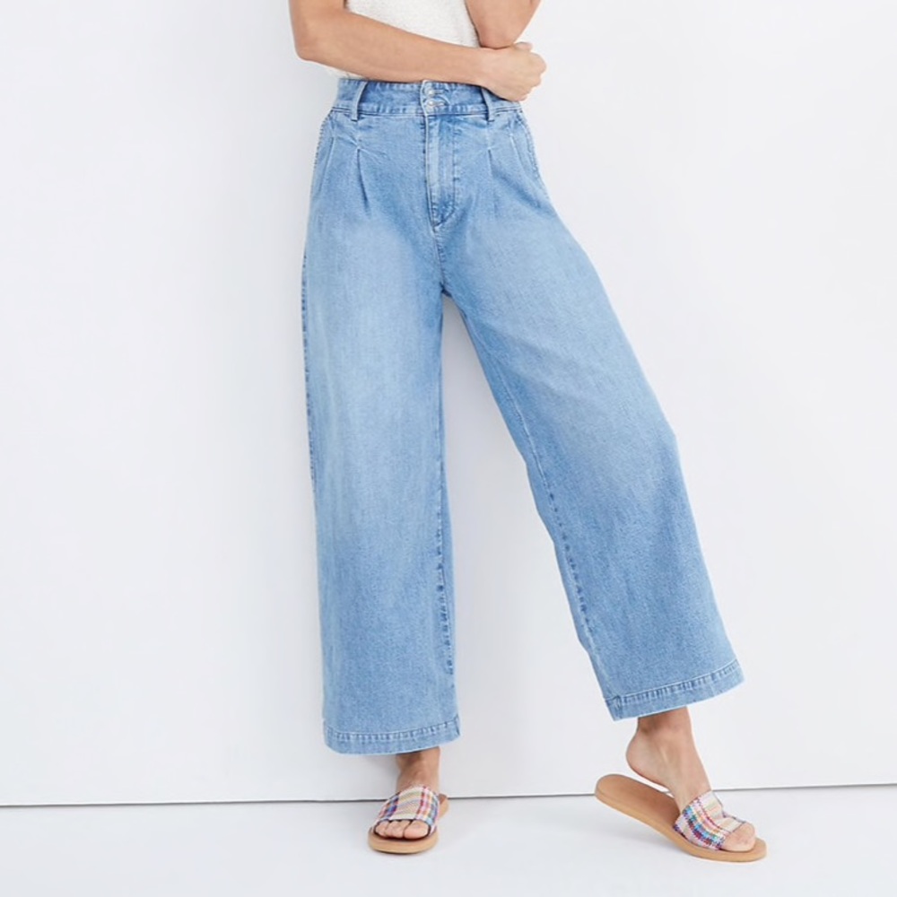 Madewell cropped pleated Jeans